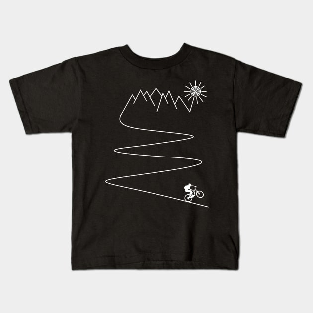 mountain bike cycling gift cyclist mountain biker mountains Kids T-Shirt by TheOutdoorPeople